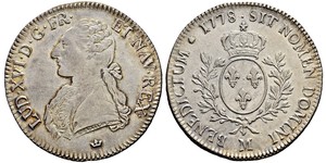 1 Ecu Francia medioevale (843-1791) Argento Luigi XVI di Francia (1754 - 1793)