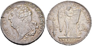 1 Ecu Francia medioevale (843-1791) Argento Luigi XVI di Francia (1754 - 1793)