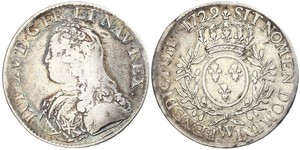 1 Ecu Francia medioevale (843-1791) Argento Luigi XV di Francia (1710-1774)