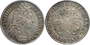 1 Ecu Francia medioevale (843-1791) Argento Luigi XIV di Francia (1638-1715)