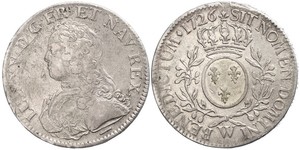 1 Ecu Francia medioevale (843-1791) Argento Luigi XV di Francia (1710-1774)