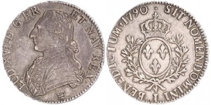 1 Ecu Francia medioevale (843-1791) Argento Luigi XVI di Francia (1754 - 1793)