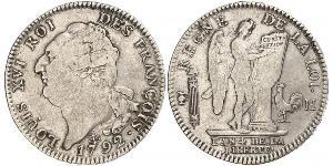 1 Ecu Francia medioevale (843-1791) Argento Luigi XVI di Francia (1754 - 1793)