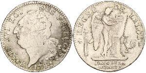 1 Ecu Francia medioevale (843-1791) Argento Luigi XVI di Francia (1754 - 1793)