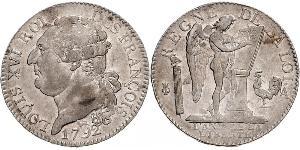 1 Ecu Francia medioevale (843-1791) Argento Luigi XVI di Francia (1754 - 1793)