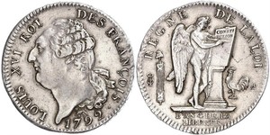 1 Ecu Francia medioevale (843-1791) Argento Luigi XVI di Francia (1754 - 1793)