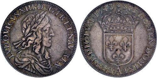 1 Ecu Francia medioevale (843-1791) Argento Luigi XIII di Francia (1601 - 1643)