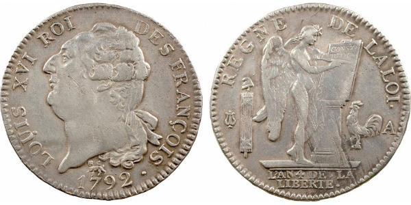 1 Ecu Francia medioevale (843-1791) Argento Luigi XVI di Francia (1754 - 1793)