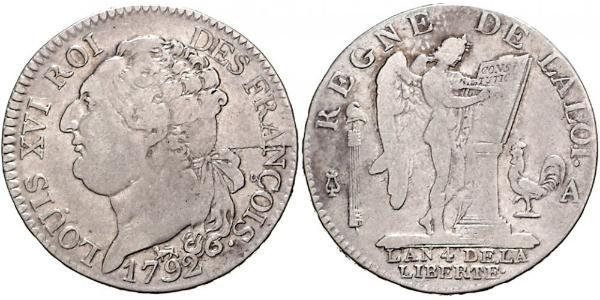 1 Ecu Francia medioevale (843-1791) Argento Luigi XVI di Francia (1754 - 1793)