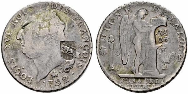 1 Ecu Francia medioevale (843-1791) Argento Luigi XVI di Francia (1754 - 1793)