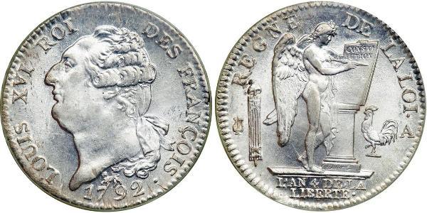 1 Ecu Francia medioevale (843-1791) Argento Luigi XVI di Francia (1754 - 1793)