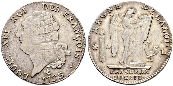 1 Ecu Francia medioevale (843-1791) Argento Luigi XVI di Francia (1754 - 1793)