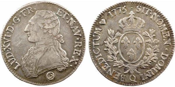 1 Ecu Francia medioevale (843-1791) Argento Luigi XVI di Francia (1754 - 1793)