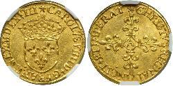 1 Ecu Kingdom of France (843-1791) Or Charles IX (roi de France)(1550 -1574)