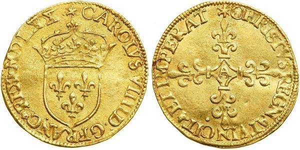 1 Ecu Kingdom of France (843-1791) Or Charles IX (roi de France)(1550 -1574)