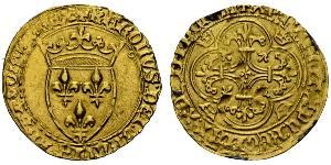 1 Ecu Francia medioevale (843-1791) Oro Carlo VI di Francia (1368-1422)