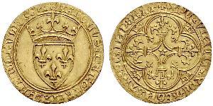 1 Ecu Francia medioevale (843-1791) Oro Carlo VI di Francia (1368-1422)