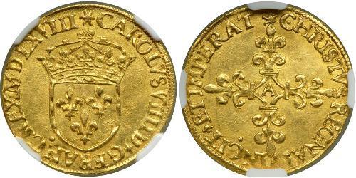 1 Ecu Francia medioevale (843-1791) Oro Carlo IX di Francia(1550 -1574)