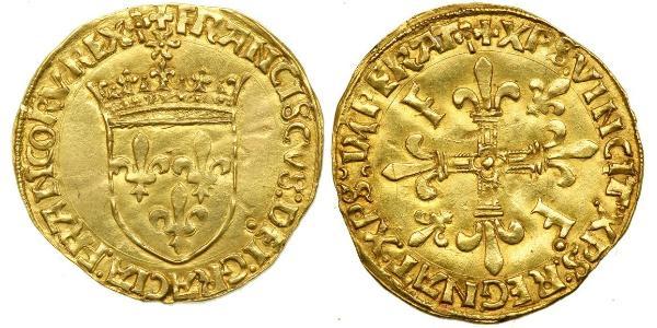 1 Ecu Francia medioevale (843-1791) Oro Francesco I di Francia (1494 - 1547)