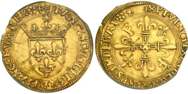 1 Ecu Francia medioevale (843-1791) Oro Francesco I di Francia (1494 - 1547)