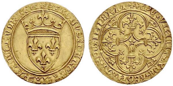 1 Ecu Francia medioevale (843-1791) Oro Carlo VI di Francia (1368-1422)