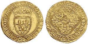 1 Ecu Reino de Francia (843-1791) Oro Carlos VI de Francia (1368-1422)