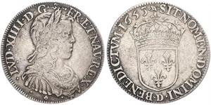 1 Ecu Francia Plata Luis XIV de Francia (1638-1715)