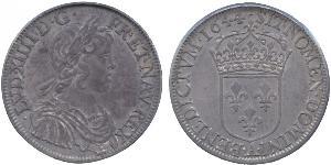 1 Ecu Francia Plata Luis XIV de Francia (1638-1715)