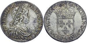 1 Ecu Francia Plata Luis XIV de Francia (1638-1715)