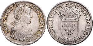 1 Ecu Francia Plata Luis XIV de Francia (1638-1715)