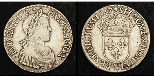 1 Ecu Francia Plata Luis XIV de Francia (1638-1715)