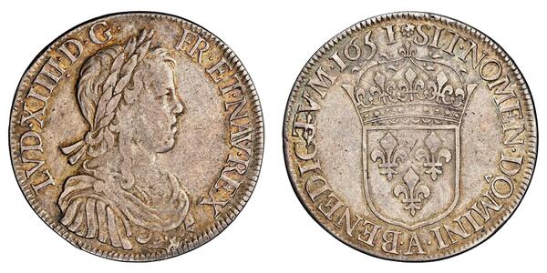 1 Ecu Francia Plata Luis XIV de Francia (1638-1715)