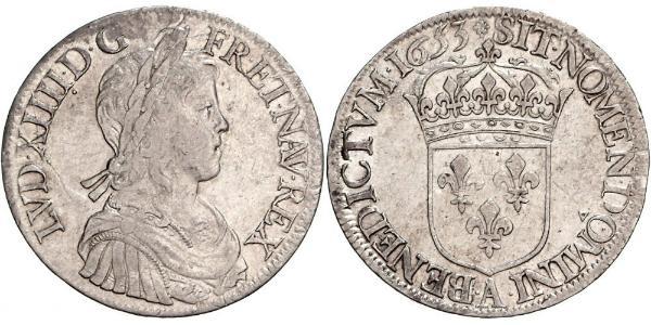 1 Ecu Francia Plata Luis XIV de Francia (1638-1715)