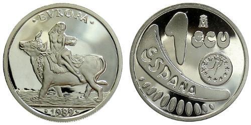 1 Ecu Reino de España (1976 - ) Plata 