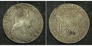 1 Ecu Reino de Francia (843-1791) Plata Luis XIV de Francia (1638-1715)