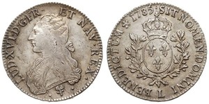 1 Ecu Reino de Francia (843-1791) Plata Luis XVI de Francia (1754 - 1793)