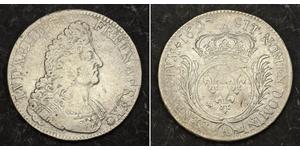 1 Ecu Reino de Francia (843-1791) Plata Luis XIV de Francia (1638-1715)