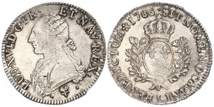 1 Ecu Reino de Francia (843-1791) Plata Luis XVI de Francia (1754 - 1793)