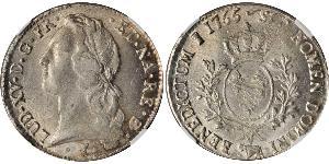 1 Ecu Reino de Francia (843-1791) Plata Luis XV de Francia (1710-1774)