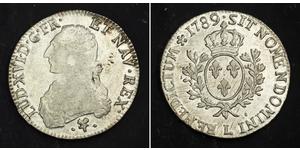 1 Ecu Reino de Francia (843-1791) Plata Luis XVI de Francia (1754 - 1793)