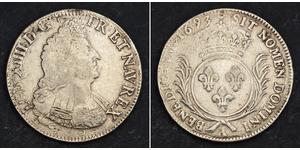 1 Ecu Reino de Francia (843-1791) Plata Luis XIV de Francia (1638-1715)