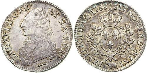 1 Ecu Reino de Francia (843-1791) Plata Luis XVI de Francia (1754 - 1793)