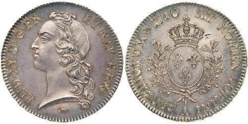 1 Ecu Reino de Francia (843-1791) Plata Luis XV de Francia (1710-1774)