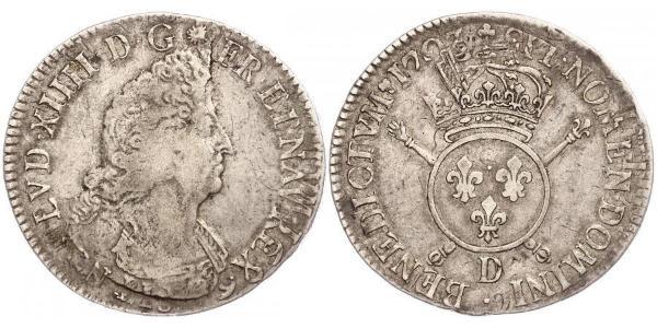 1 Ecu Reino de Francia (843-1791) Plata Luis XIV de Francia (1638-1715)