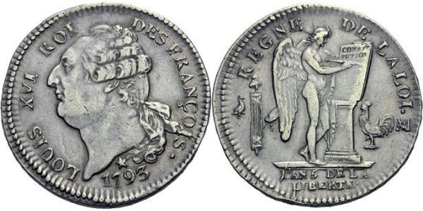 1 Ecu Reino de Francia (843-1791) Plata Luis XVI de Francia (1754 - 1793)