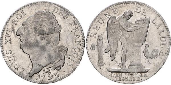 1 Ecu Reino de Francia (843-1791) Plata Luis XVI de Francia (1754 - 1793)