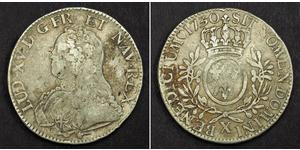 1 Ecu Kingdom of France (843-1791) Silber Ludwig XV (1710-1774)