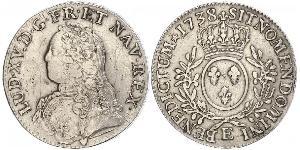 1 Ecu Kingdom of France (843-1791) Silber Ludwig XV (1710-1774)
