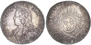 1 Ecu Kingdom of France (843-1791) Silber Ludwig XV (1710-1774)