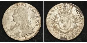 1 Ecu Kingdom of France (843-1791) Silber Ludwig XV (1710-1774)